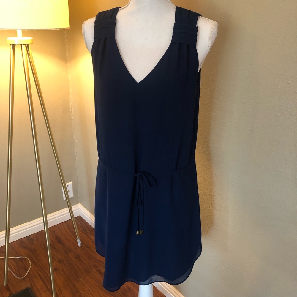Navy dress with tie